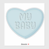 Mein Baby Pastel Blue Candy Heart Sticker (Blatt)