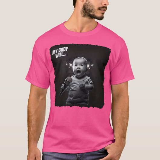 Mein Baby wird Sänger. Das schöne Baby T-Shirt (Vorderseite)