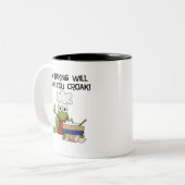 Mein Backen wird Sie dazu bringen, T - Shirt und G Zweifarbige Tasse (Vorderseite Links)