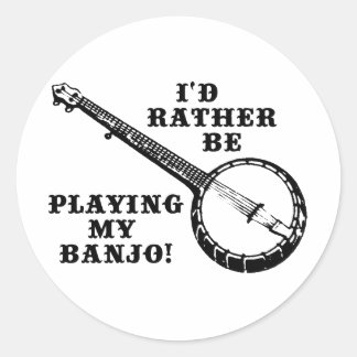 Mein Banjo spielen Runder Aufkleber