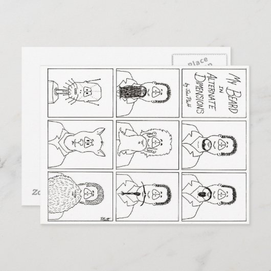 Mein Bart in anderen Dimensionen Postkarte (Vorne/Hinten)
