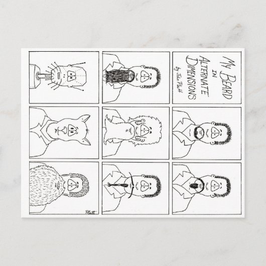 Mein Bart in anderen Dimensionen Postkarte (Vorderseite)
