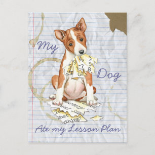 Mein Basenji Ate mein Lektionsplan Postkarte