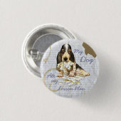 Mein Basset Ate My Lessingplan Button (Vorne & Hinten)