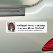 Mein Basset Hound ist intelligenter als ..... Autoaufkleber (Auf Auto)