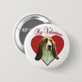 Mein Basset Hound Valentine Button (Vorne & Hinten)