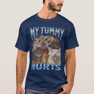 Mein Bäuchlein tut weh Lustiger Katzen-Meme-Bootle T-Shirt