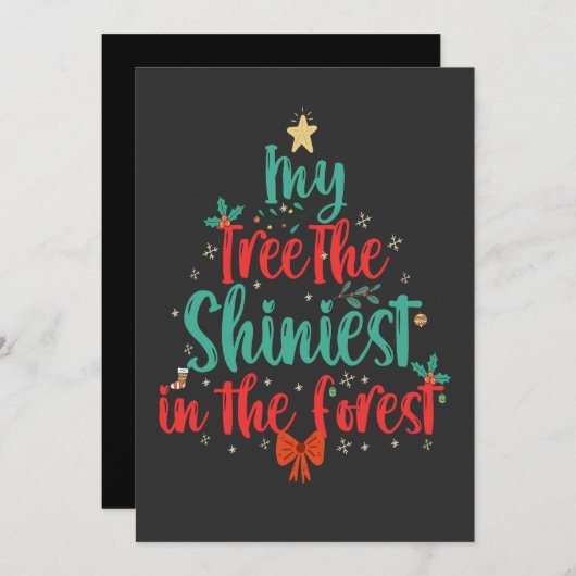 Mein Baum ist das sonnigste Weihnachtsfest im Wald Einladung (Vorne/Hinten)