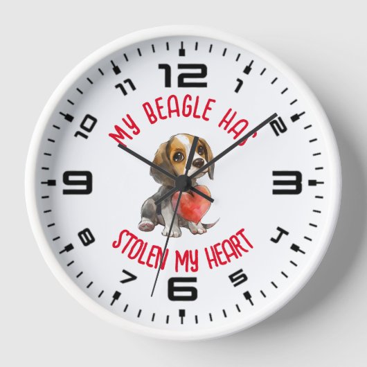 Mein Beagle hat mir das Herz gestohlen Uhr (Vorderseite)