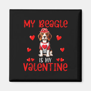 Mein Beagle ist mein Valentinsherzen-Kostüm Einzel Magnet