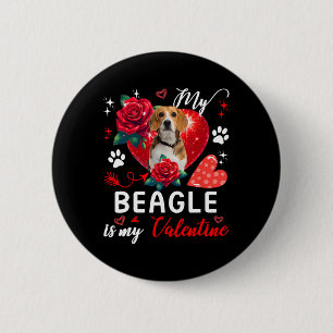 Mein Beagle ist mein Valentinstag Besitzer Liebhab Button