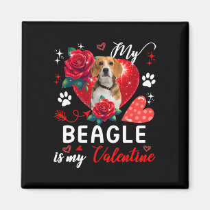 Mein Beagle ist mein Valentinstag Besitzer Liebhab Magnet