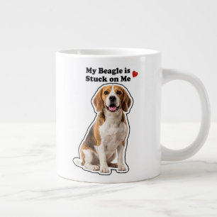Mein Beagle klebt an mir Hunde-Liebhaber Jumbo-Tasse