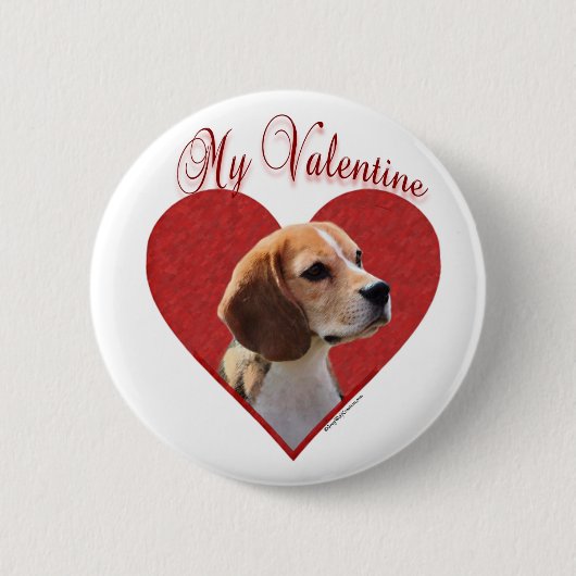 Mein Beagle Valentine Button (Vorderseite)