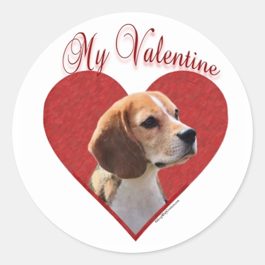 Mein Beagle Valentine Runder Aufkleber (Vorderseite)