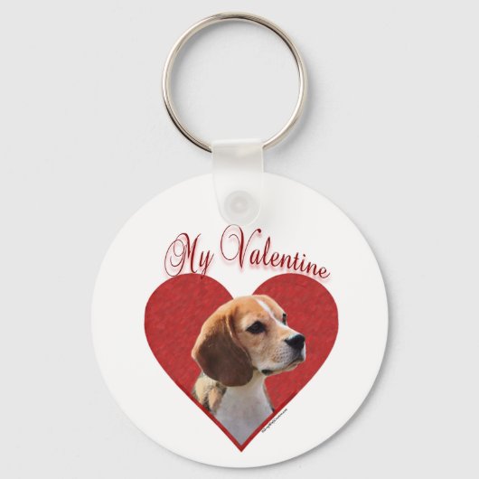 Mein Beagle Valentine Schlüsselanhänger (Vorderseite)