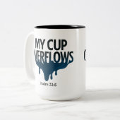 Mein Becher fließt über Psalm 23:5 Tasse (Vorderseite Links)