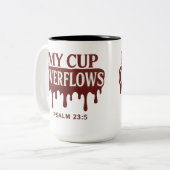 Mein Becher fließt über Psalm 23:5 Tasse (Vorderseite Links)