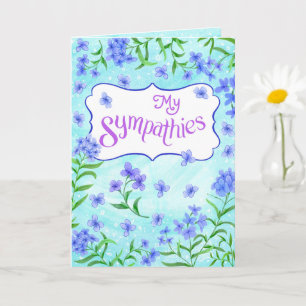 Mein Beileid – Sanfte Florale Trostgestaltung Aqua Karte