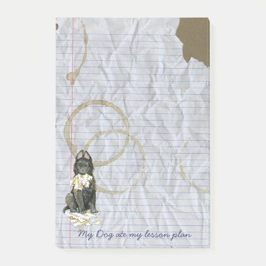 Mein belgischer Schäferhund hat meinen Lektionspla Post-it Klebezettel (Vorderseite)