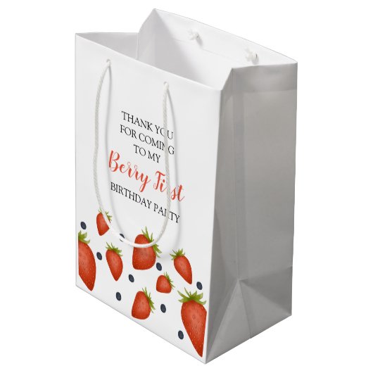 Mein Berry First Geburtstag Mittlere Geschenktüte (Rückseite Schrägansicht)