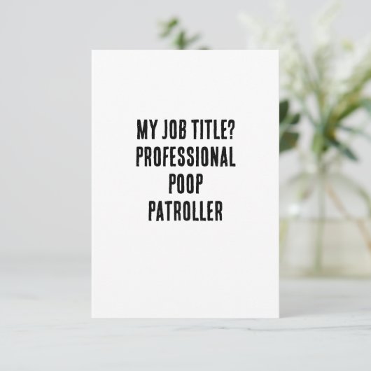 Mein Beruf? Beruflicher kack Dankeskarte (Stehend Vorderseite)