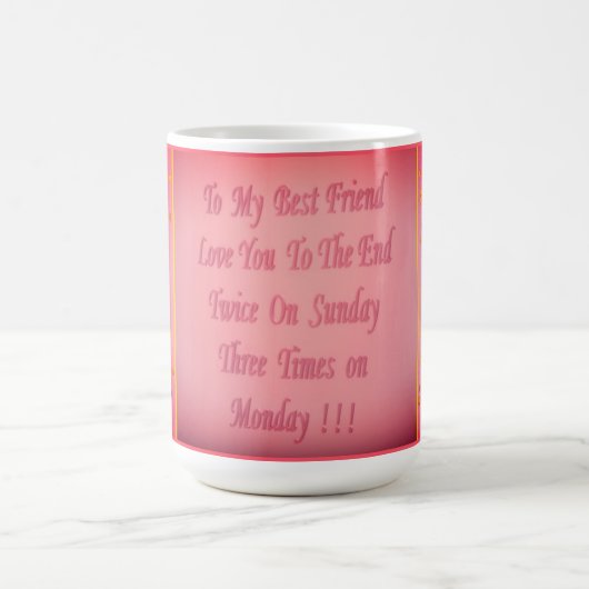 Mein bester Freund blassrotes Design Kaffeetasse (Mittel)