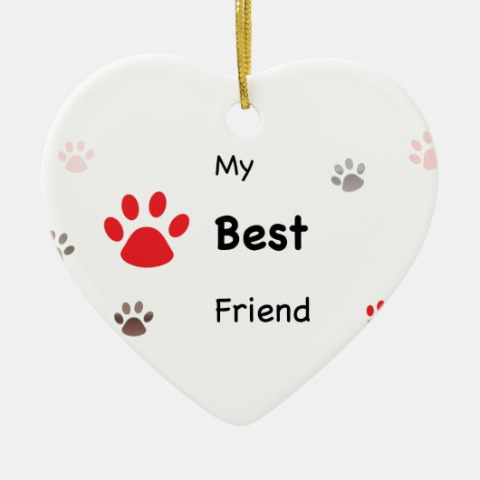 Mein bester Freund druckt Design mit Pet-Namen Keramik Ornament (Vorne)