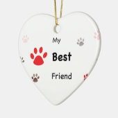 Mein bester Freund druckt Design mit Pet-Namen Keramik Ornament (Links)