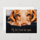 Mein bester Freund hat Pfotenhund, Puppy Meme Postkarte (Vorne/Hinten)