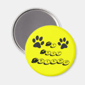 Mein bester Freund Hund pfeift Polka Dot gelb Magnet (Vorderseite/Rückseite)
