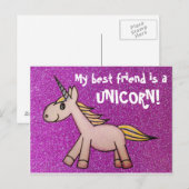 Mein bester Freund ist ein Einhorn Postkarte (Vorne/Hinten)