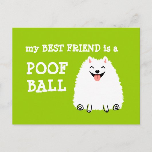 Mein bester Freund ist ein Poof Ball - Funny Spitz Postkarte (Vorderseite)