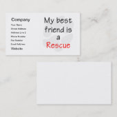 Mein bester Freund ist ein Rettungs-Hund Visitenkarte (Vorne/Hinten)