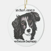 Mein bester Freund ist ein schwarzer u. weißer Keramik Ornament (Links)