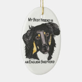 Mein bester Freund ist ein Schwarzes u. Shepherd Keramik Ornament (Rechts)