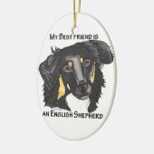 Mein bester Freund ist ein Schwarzes u. Shepherd Keramik Ornament (Links)