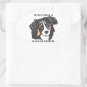 Mein bester Freund ist ein tri-farbiger englischer Ovaler Aufkleber (Tasche)