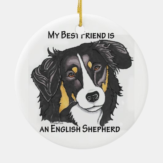 Mein bester Freund ist ein Tri Keramik Ornament (Hinten)