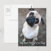 Mein bester Freund ist Mops Postkarte (Vorne/Hinten)