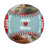 Mein bester Freund je Rotes Herz 2 Fotos Baseball (Rückseite)