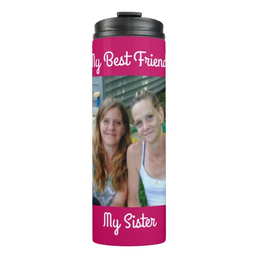 Mein bester Freund, meine Schwester, Personalisier Thermosbecher (Vorderseite)