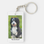 Mein bester Freund mit Birdie Bernedoodle Schlüsselanhänger (Rückseite)
