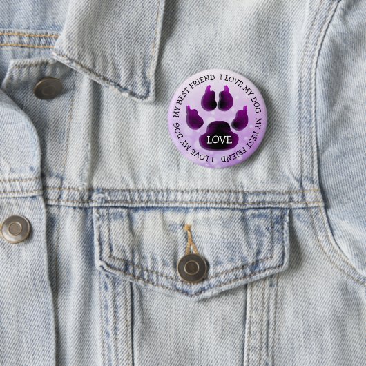 Mein bester Freund Paw Print Dog Canine Button (Beispiel)