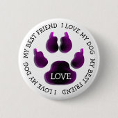 Mein bester Freund Paw Print Dog Canine Button (Vorderseite)