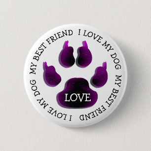 Mein bester Freund Paw Print Dog Canine Button