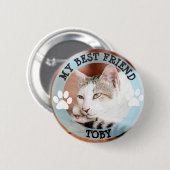 Mein bester Freund, Pawprints Cat-Foto Button (Vorne & Hinten)