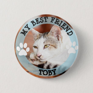 Mein bester Freund, Pawprints Katzen-Foto-Knopf Button