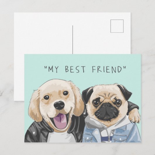 Mein bester Freund Postkarte (Vorne/Hinten)