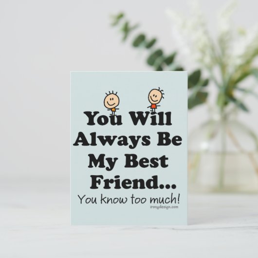 Mein bester Freund Postkarte (Stehend Vorderseite)